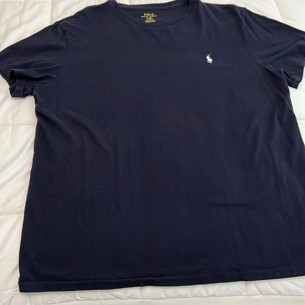 Polo RL Navy t shirt with white pony used good condition